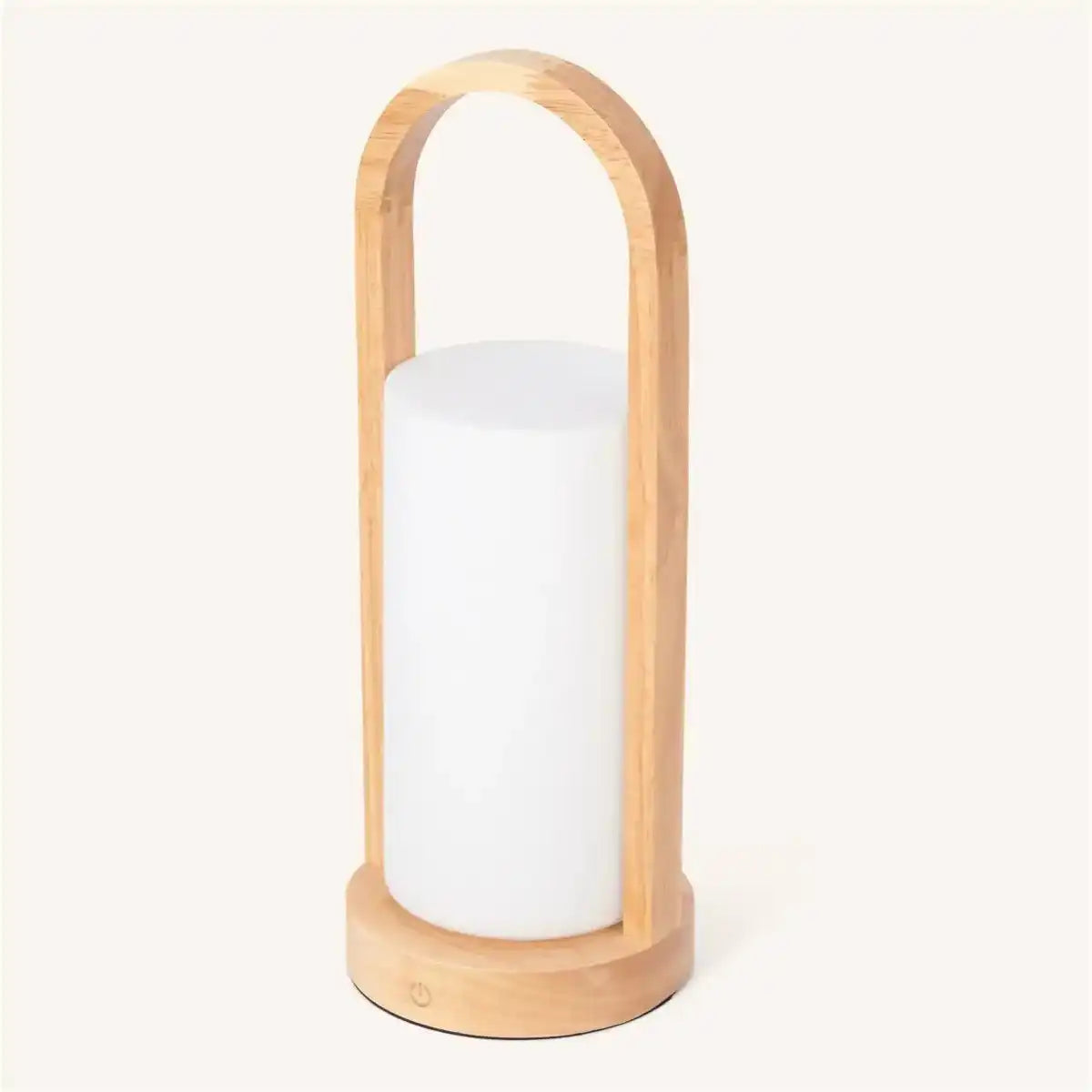 Evie Hellbraune wiederaufladbare Tischlampe aus Holz – dimmbar und kabellos