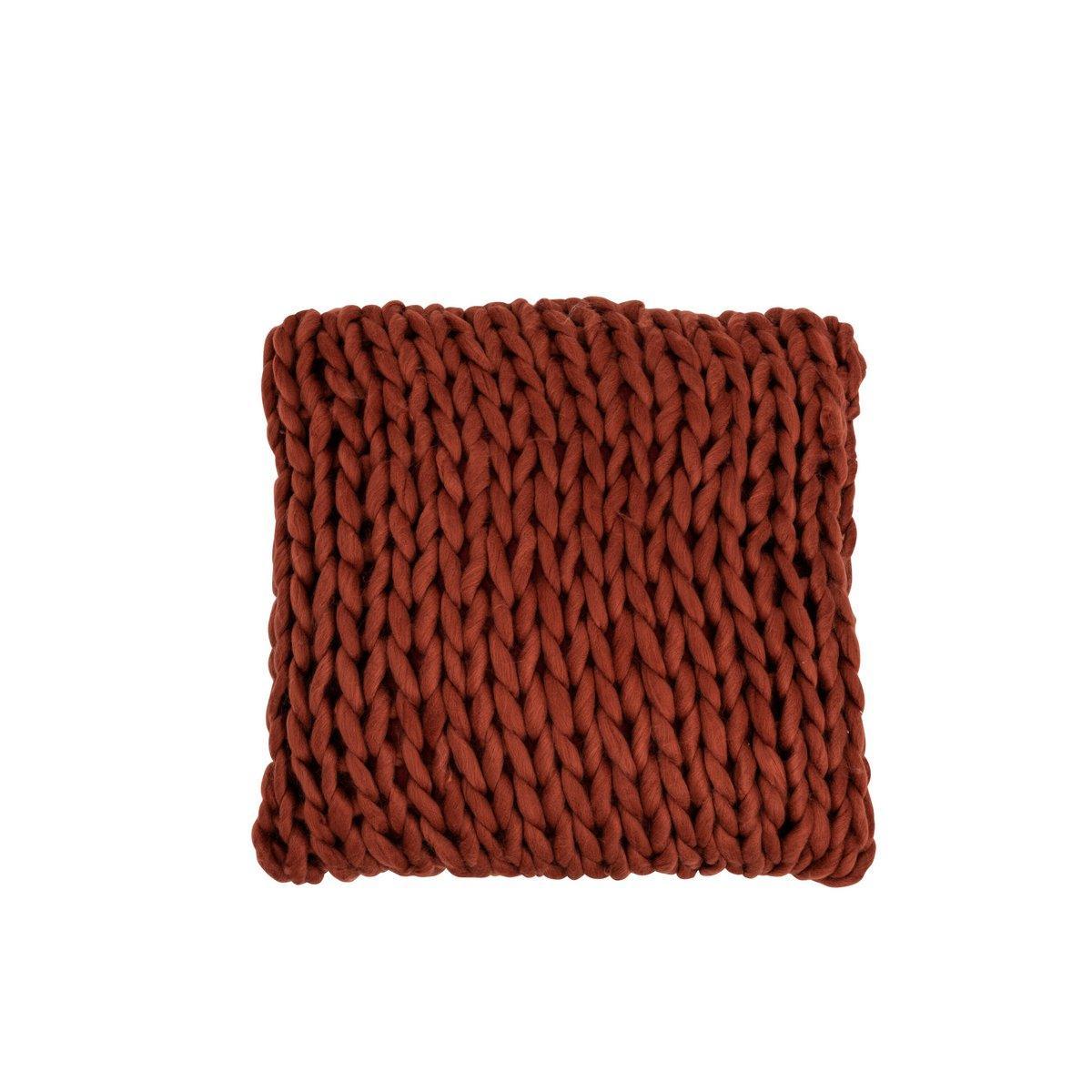 J-Line Kissen gestricktes Quadrat – Polyester/Acryl – rot