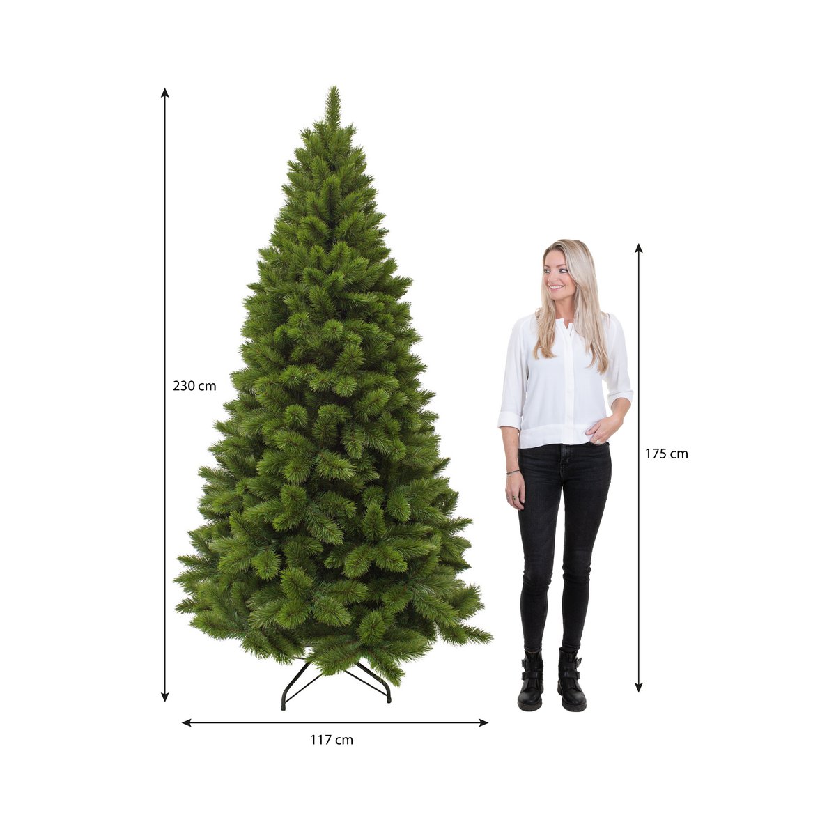 Künstlicher Weihnachtsbaum Slim – H230 x Ø117 cm – Grün