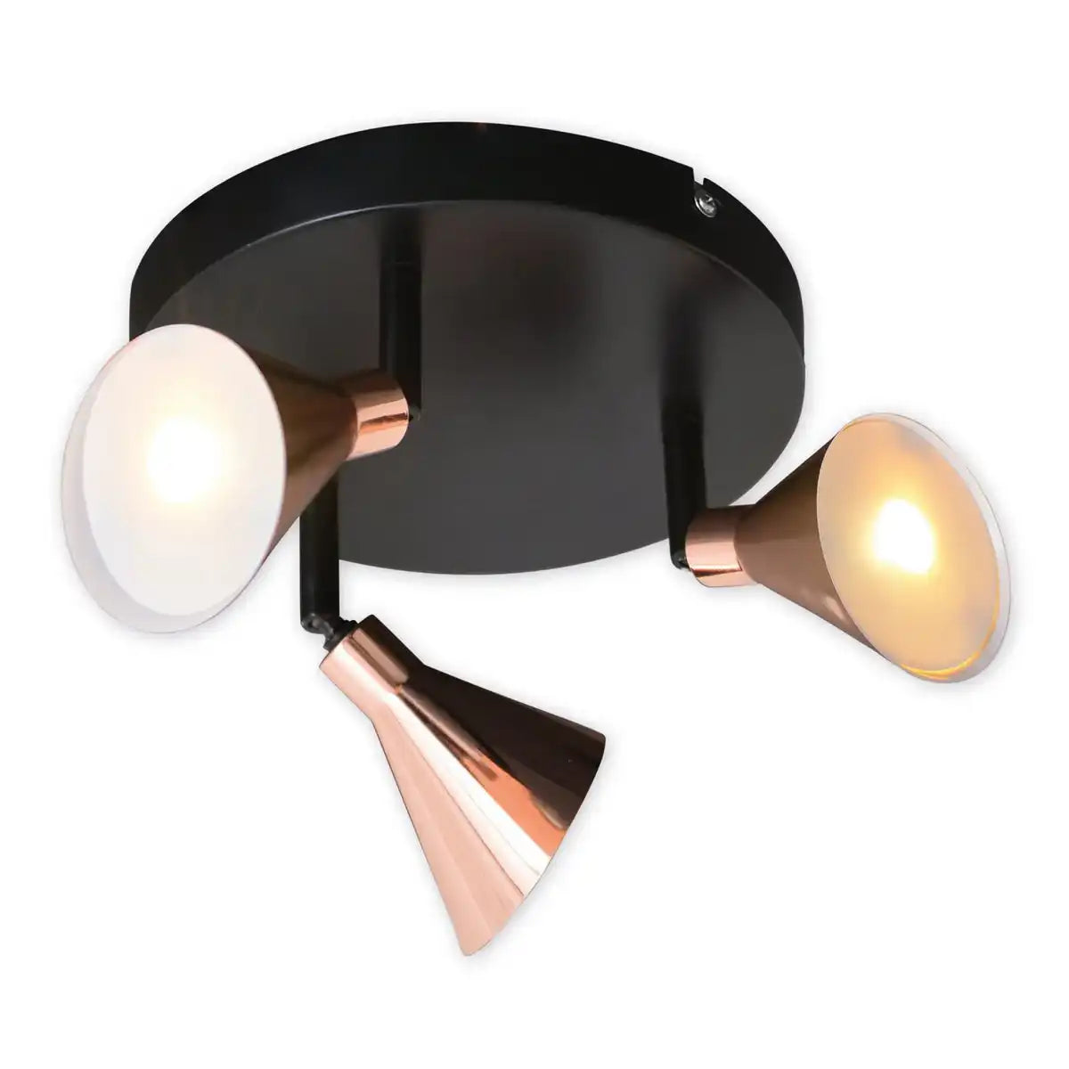 3er LED-Wand-u. Deckenspot "COPPER" d:38cm