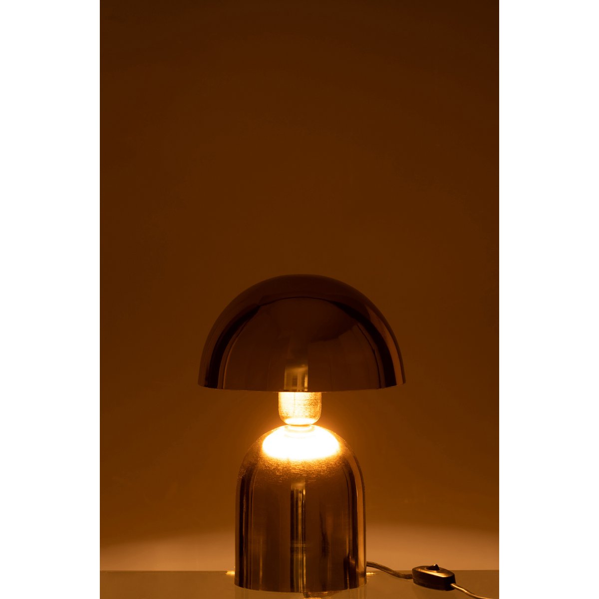 J -Line Tischlampe Pilz - Metall - glänzendes Gold