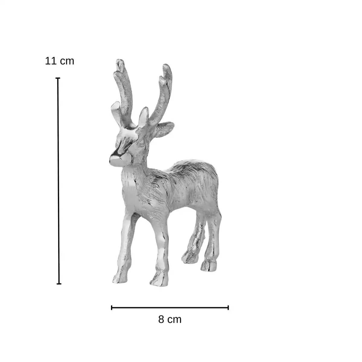 Dekofigur Hirsch Malik (Höhe 11 cm), silberfarben, Aluminium - HomeDesign Knaus