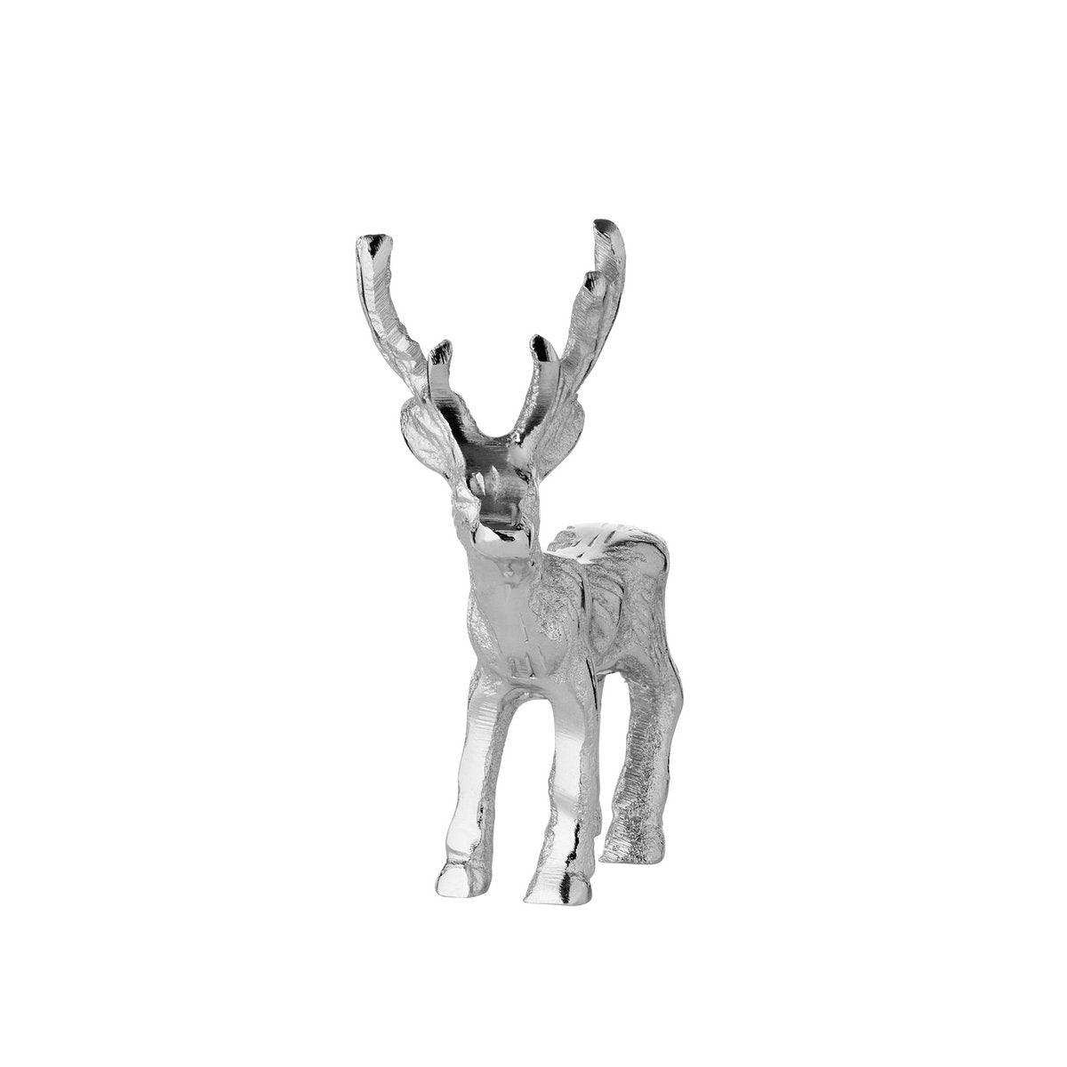 Dekofigur Hirsch Malik (Höhe 11 cm), silberfarben, Aluminium - HomeDesign Knaus