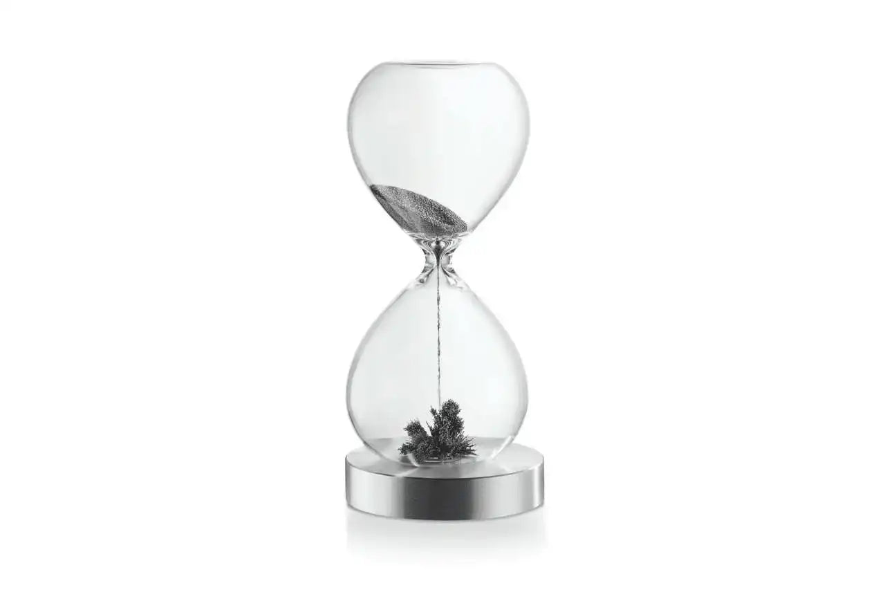 Denkpause Sanduhr Borosilikatglas Aluminium Ferritpulver magnetisch 30 Sec - HomeDesign Knaus