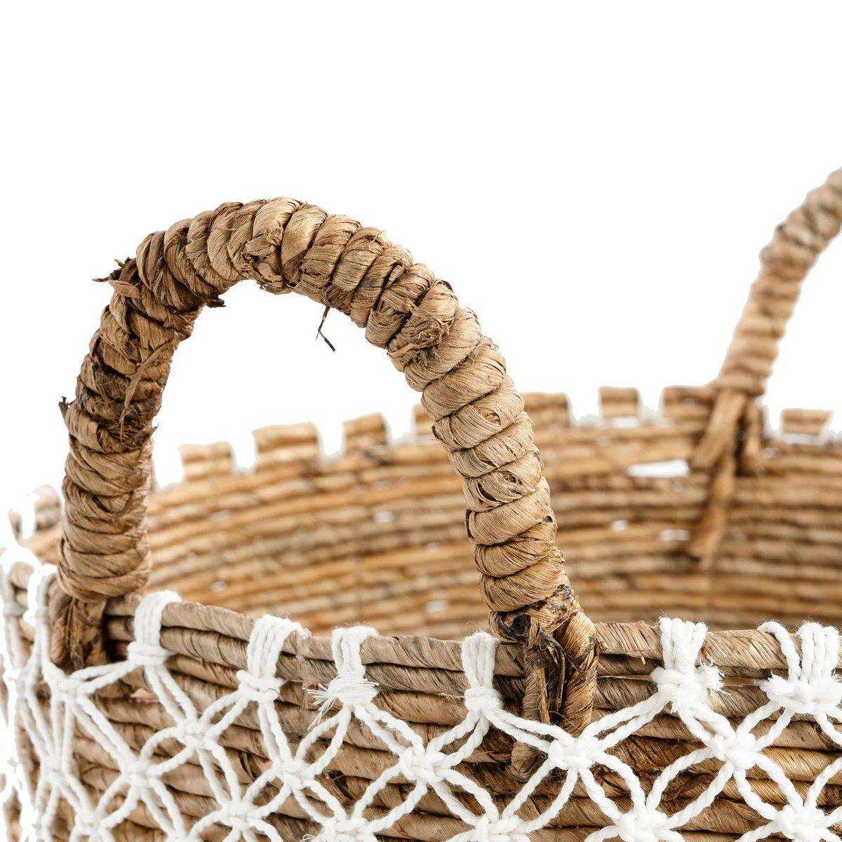Der gekreuzte Makramee-Korb – Naturweiß 48 cm - HomeDesign Knaus