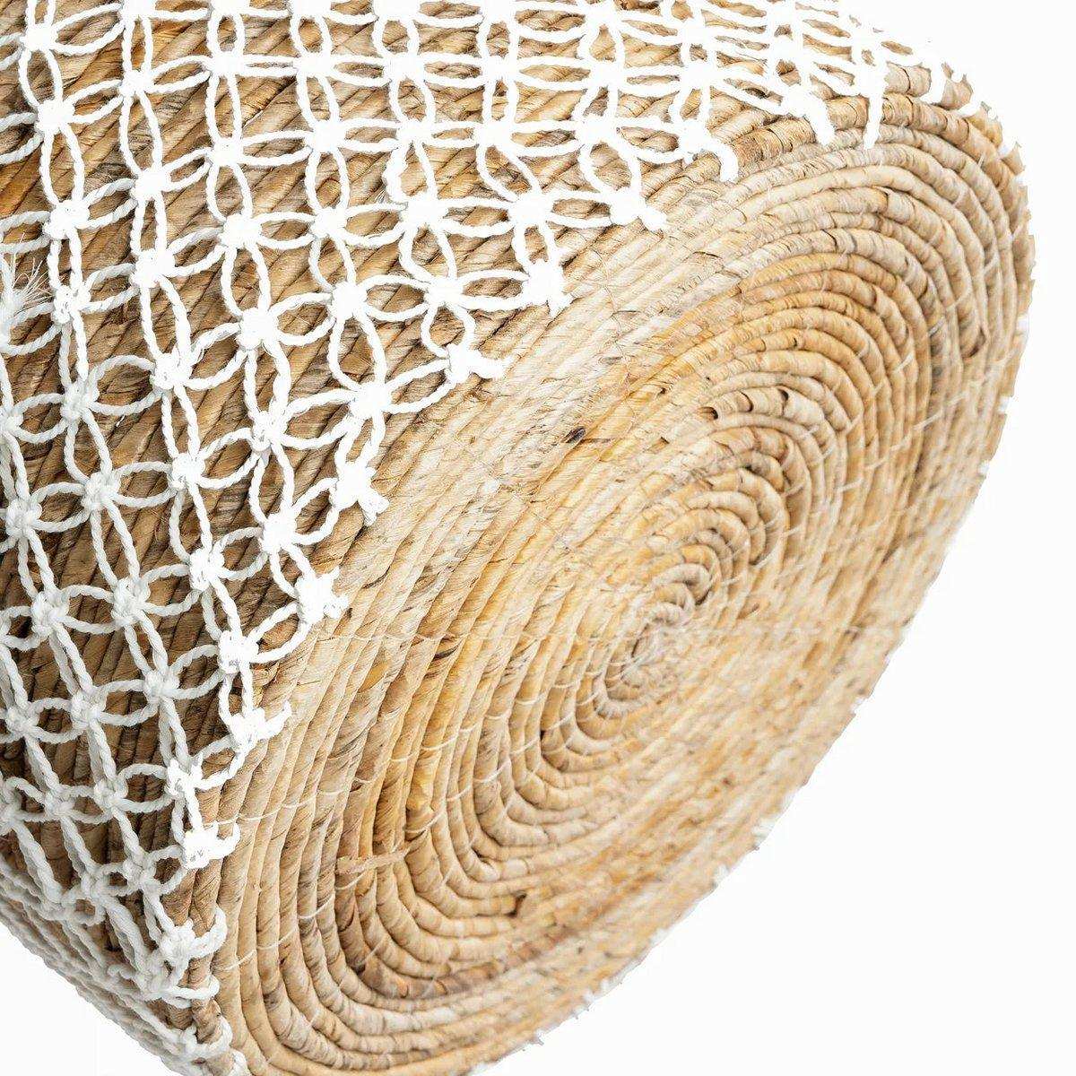 Der gekreuzte Makramee-Korb – Naturweiß 48 cm - HomeDesign Knaus