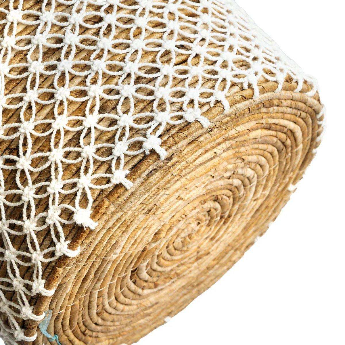 Der gekreuzte Makramee-Korb – Naturweiß – M - HomeDesign Knaus