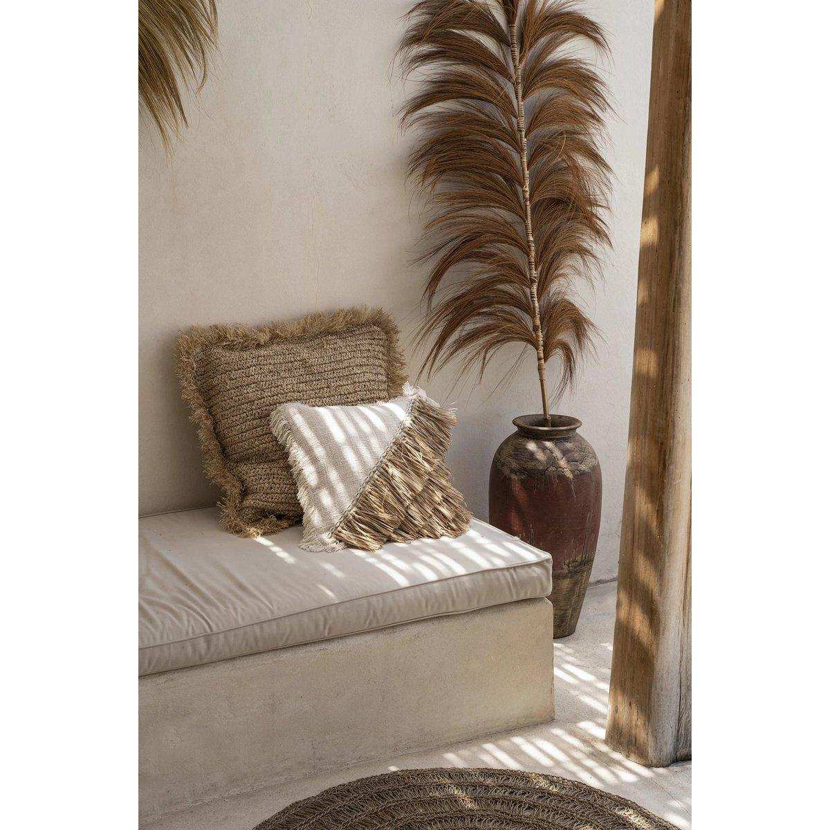 Der Kissenbezug aus Raffia-Baumwolle - Naturweiß - 40x40 - HomeDesign Knaus