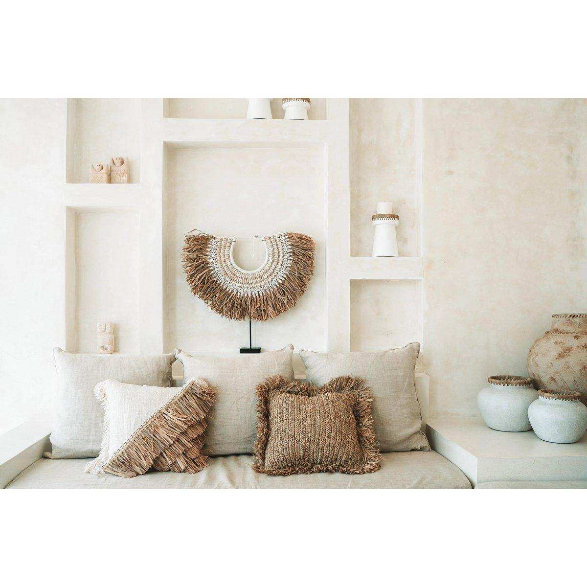 Der Kissenbezug aus Raffia-Baumwolle - Naturweiß - 40x40 - HomeDesign Knaus