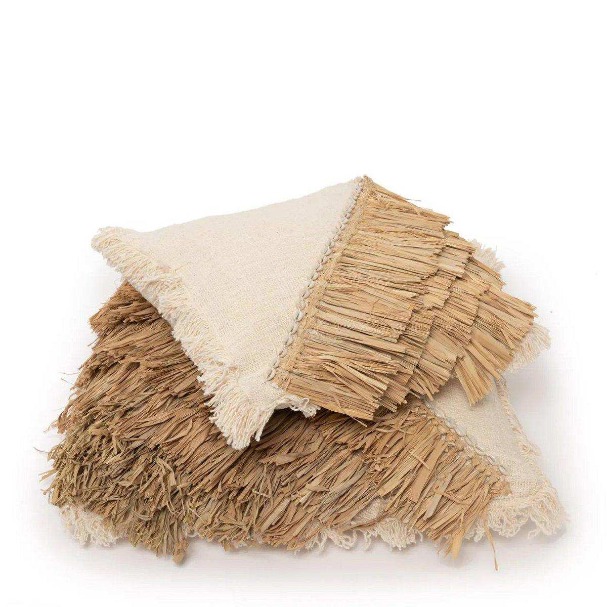 Der Kissenbezug aus Raffia-Baumwolle - Naturweiß - 60x60 - HomeDesign Knaus