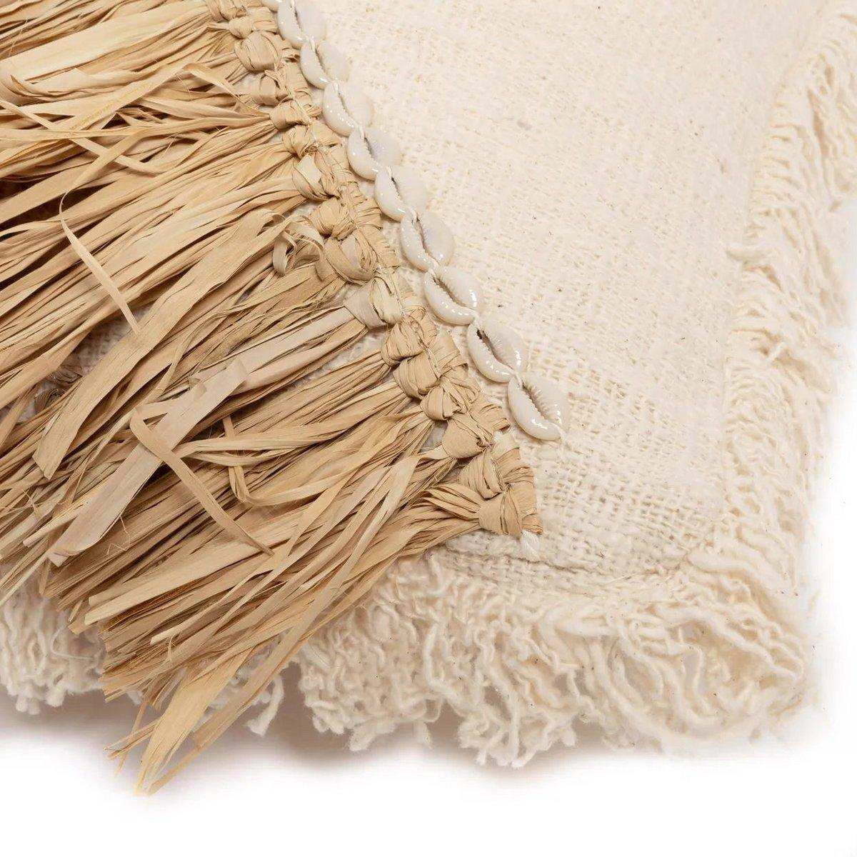 Der Kissenbezug aus Raffia-Baumwolle - Naturweiß - 60x60 - HomeDesign Knaus