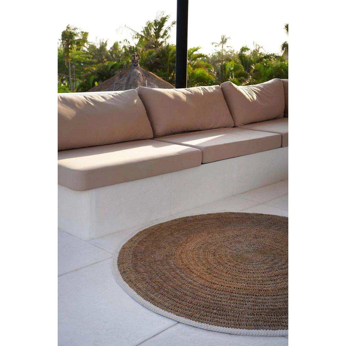 Der runde Teppich aus Seegras und Baumwolle – Naturweiß – 100 - HomeDesign Knaus