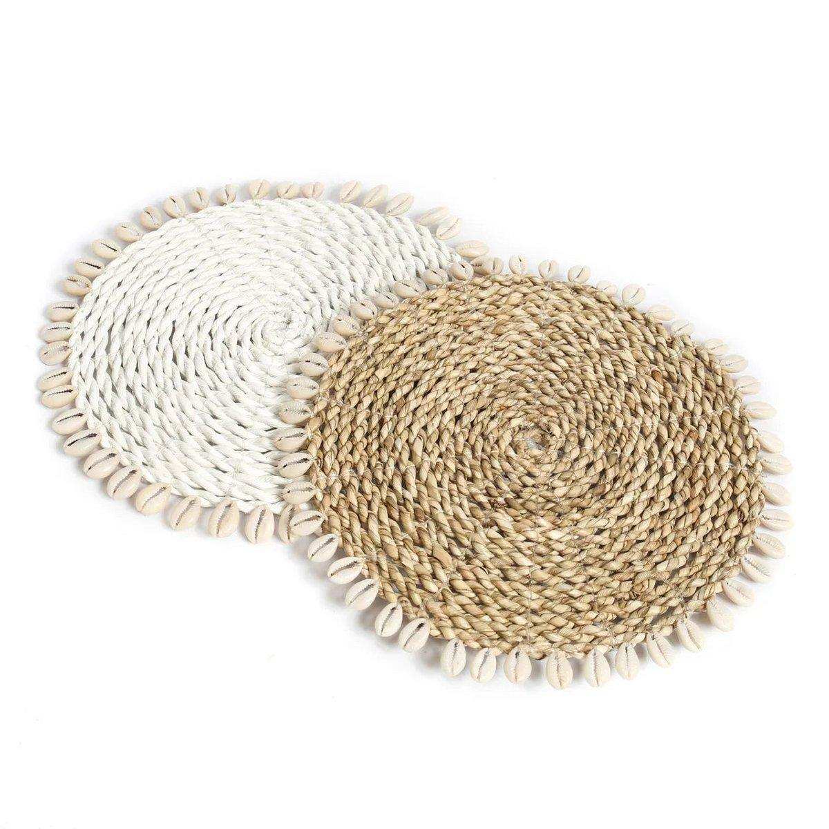 Der Seagrass Shell Pan Coaster - Weiß - HomeDesign Knaus