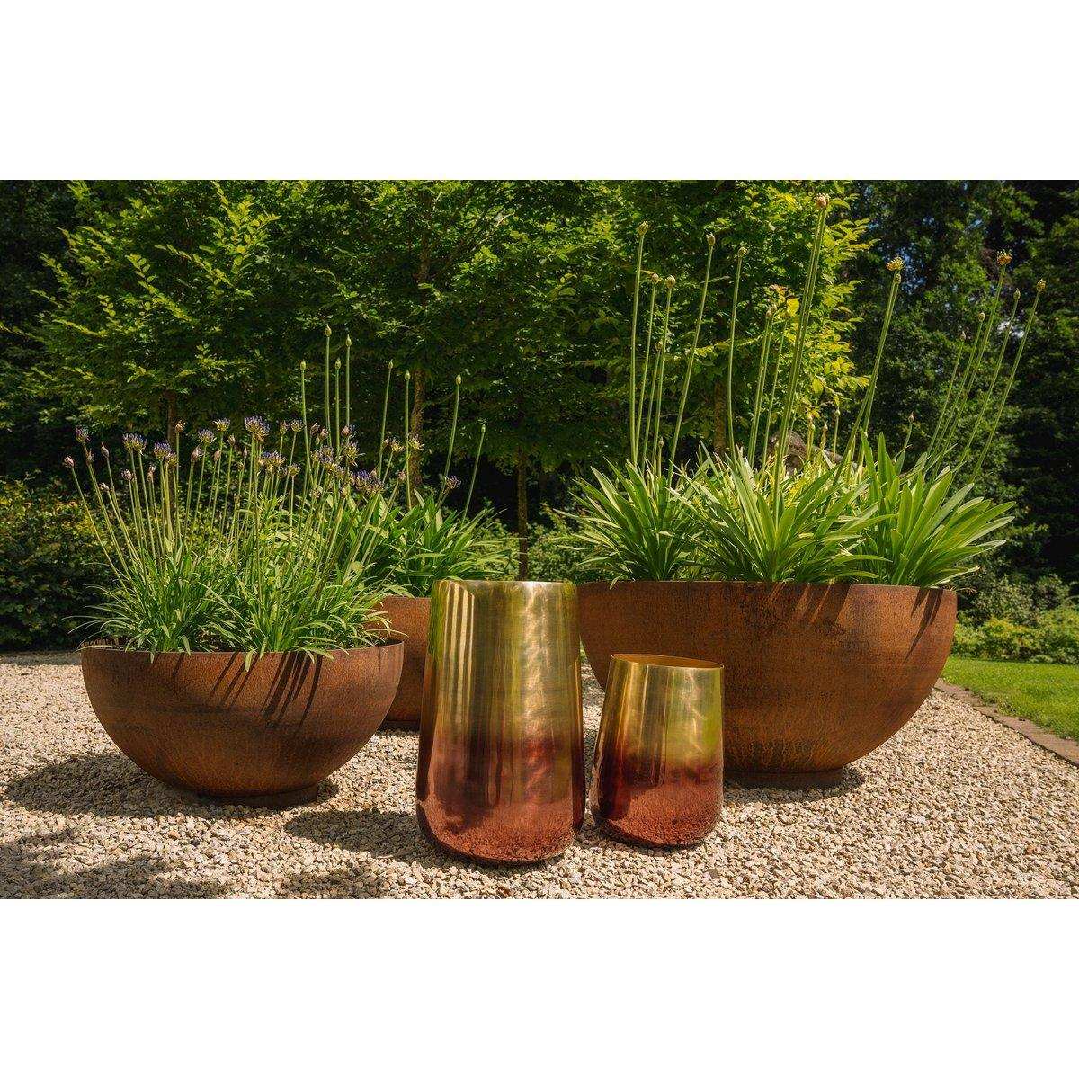 Der zweifarbige Messing-Übertopf – Messing – XL - HomeDesign Knaus