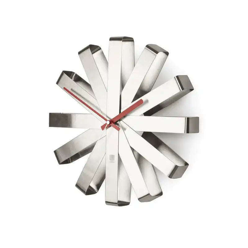 Designer Band Wanduhr hochwertigem Stahl geräuschlos Analog 30 cm - HomeDesign Knaus
