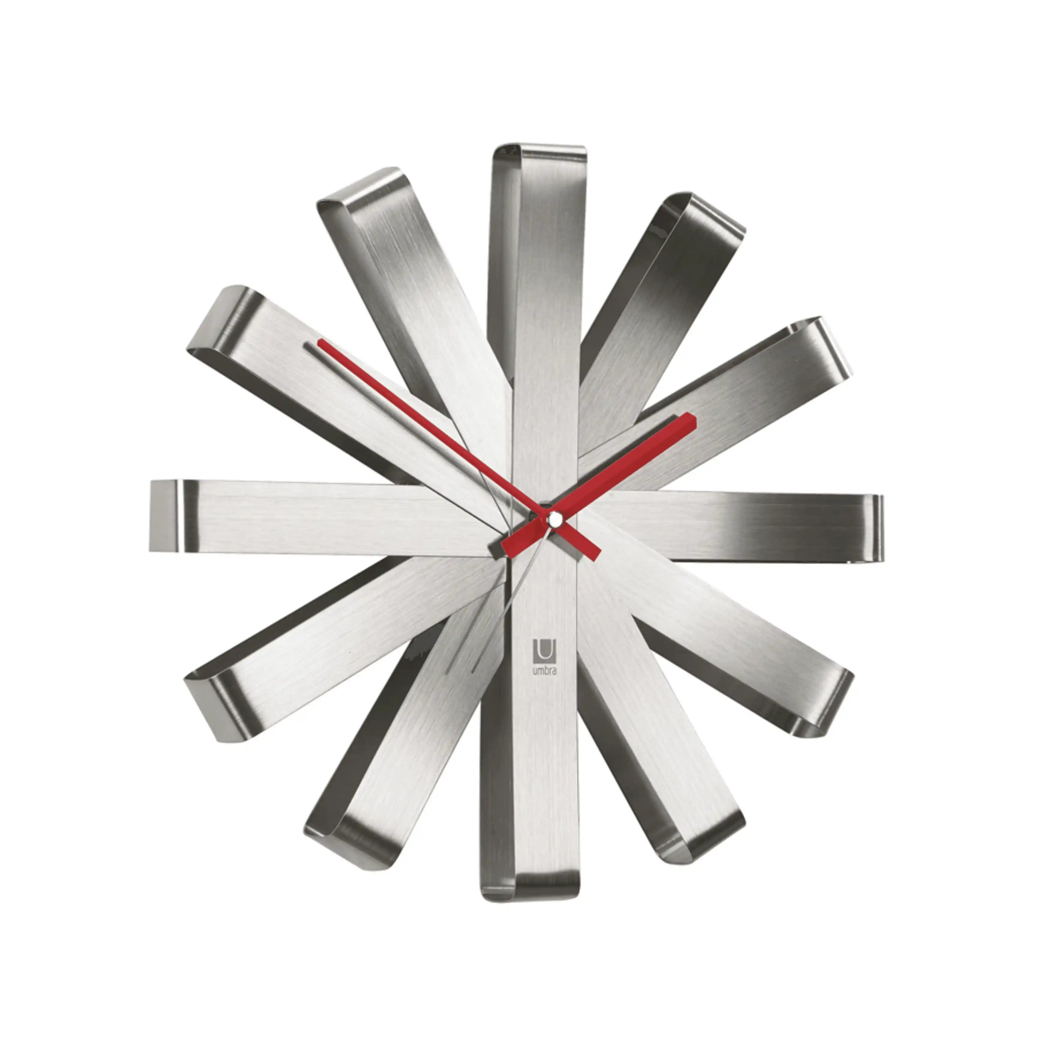 Designer Band Wanduhr hochwertigem Stahl geräuschlos Analog 30 cm - HomeDesign Knaus