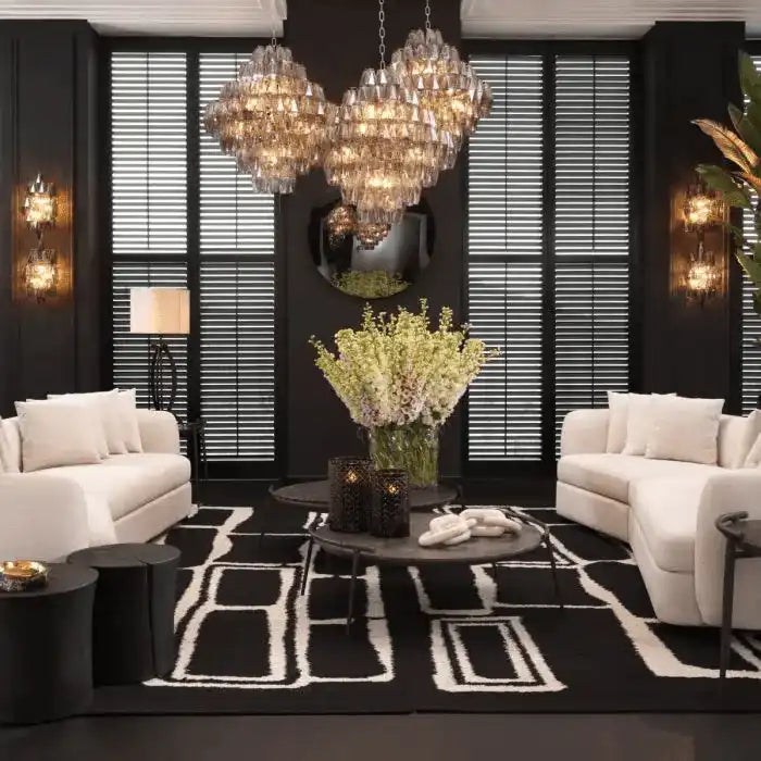 Designer Benini Glamourösen Kronleuchter Rauchglas Nickel-Finish Handarbeit - HomeDesign Knaus