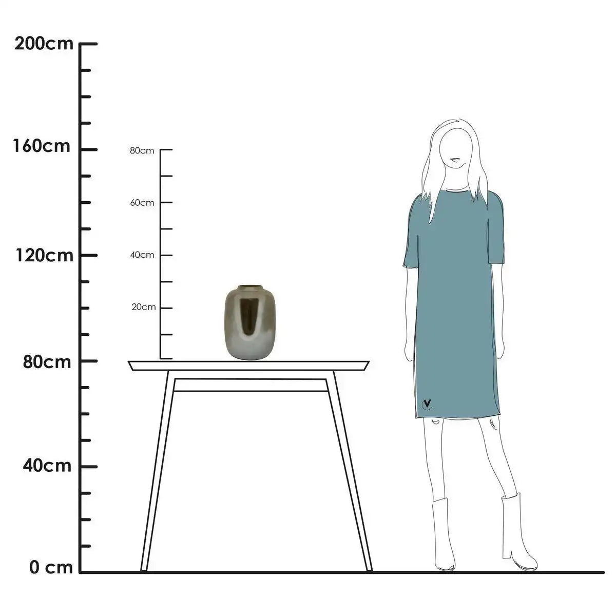 Designer Blumenvase Glasvase Arktische Spiegel Grau Handarbeit - HomeDesign Knaus