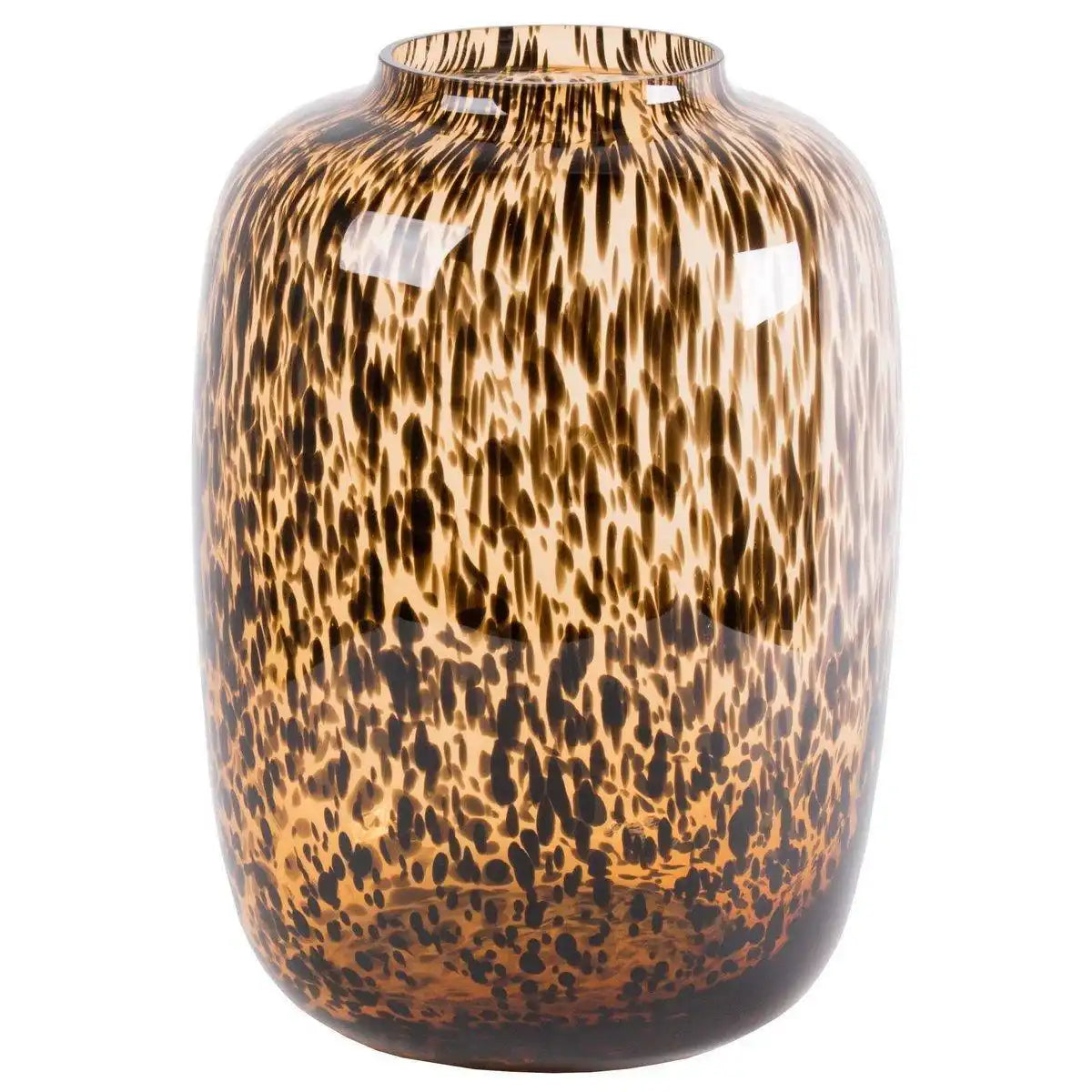 Designer Blumenvase Glasvase Massiv Gold Leopard Handarbeit - HomeDesign Knaus