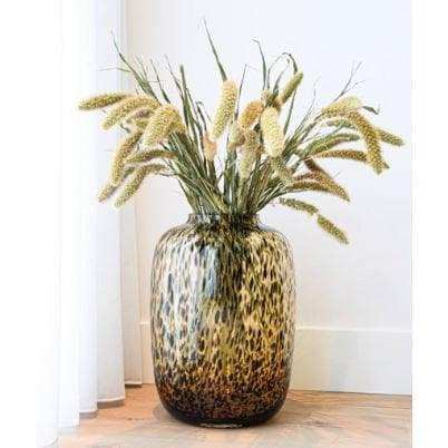 Designer Blumenvase Glasvase Massiv Gold Leopard Handarbeit - HomeDesign Knaus