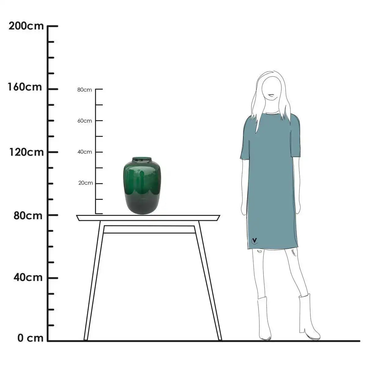 Designer Blumenvase Glasvase Oliven Grün Handarbeit - HomeDesign Knaus