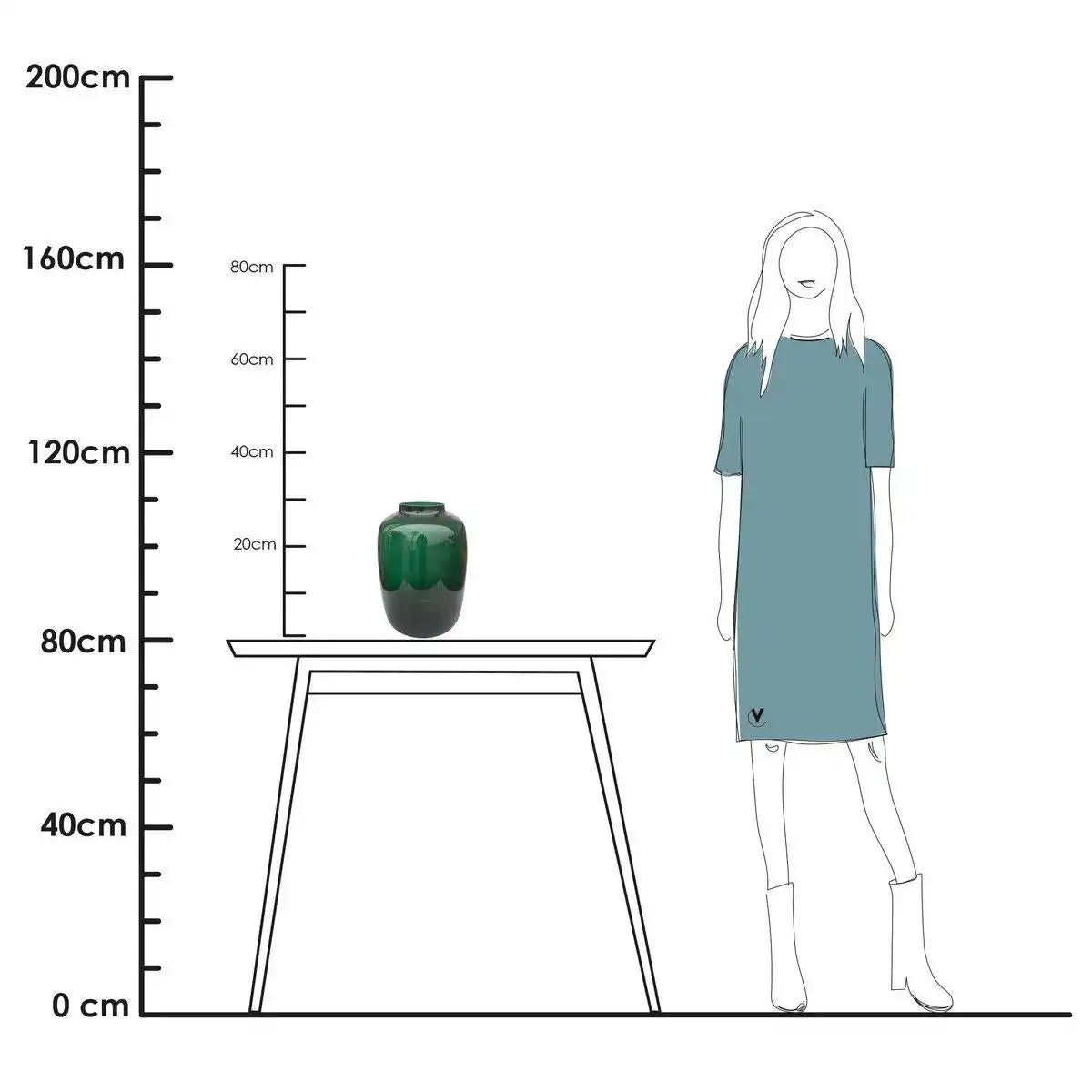 Designer Blumenvase Glasvase Oliven Grün Handarbeit - HomeDesign Knaus