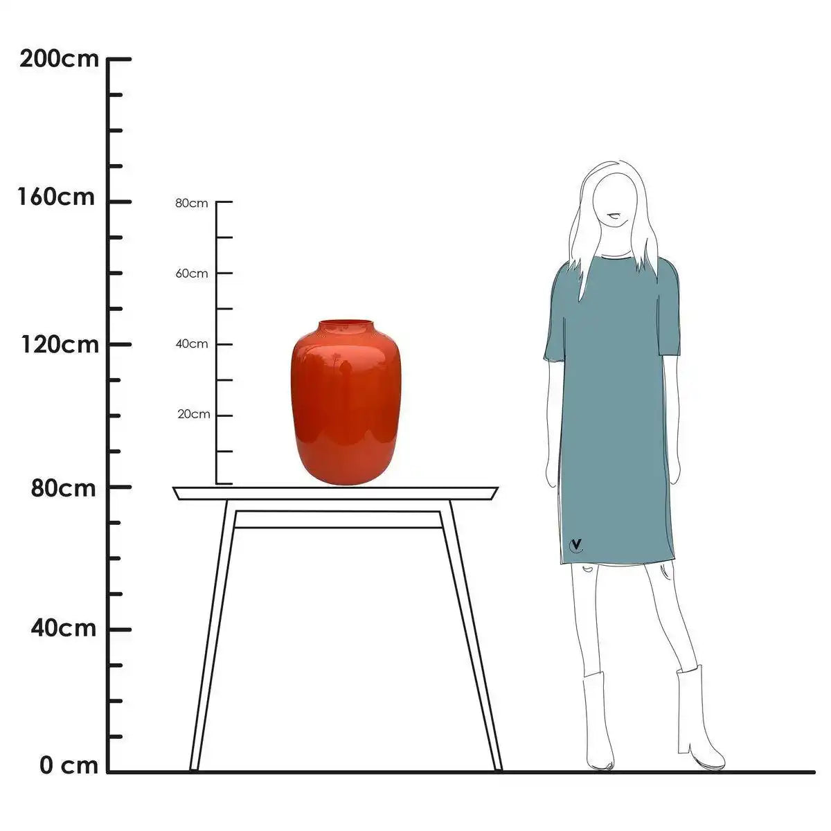 Designer Blumenvase Glasvase Orange Spiegel - HomeDesign Knaus