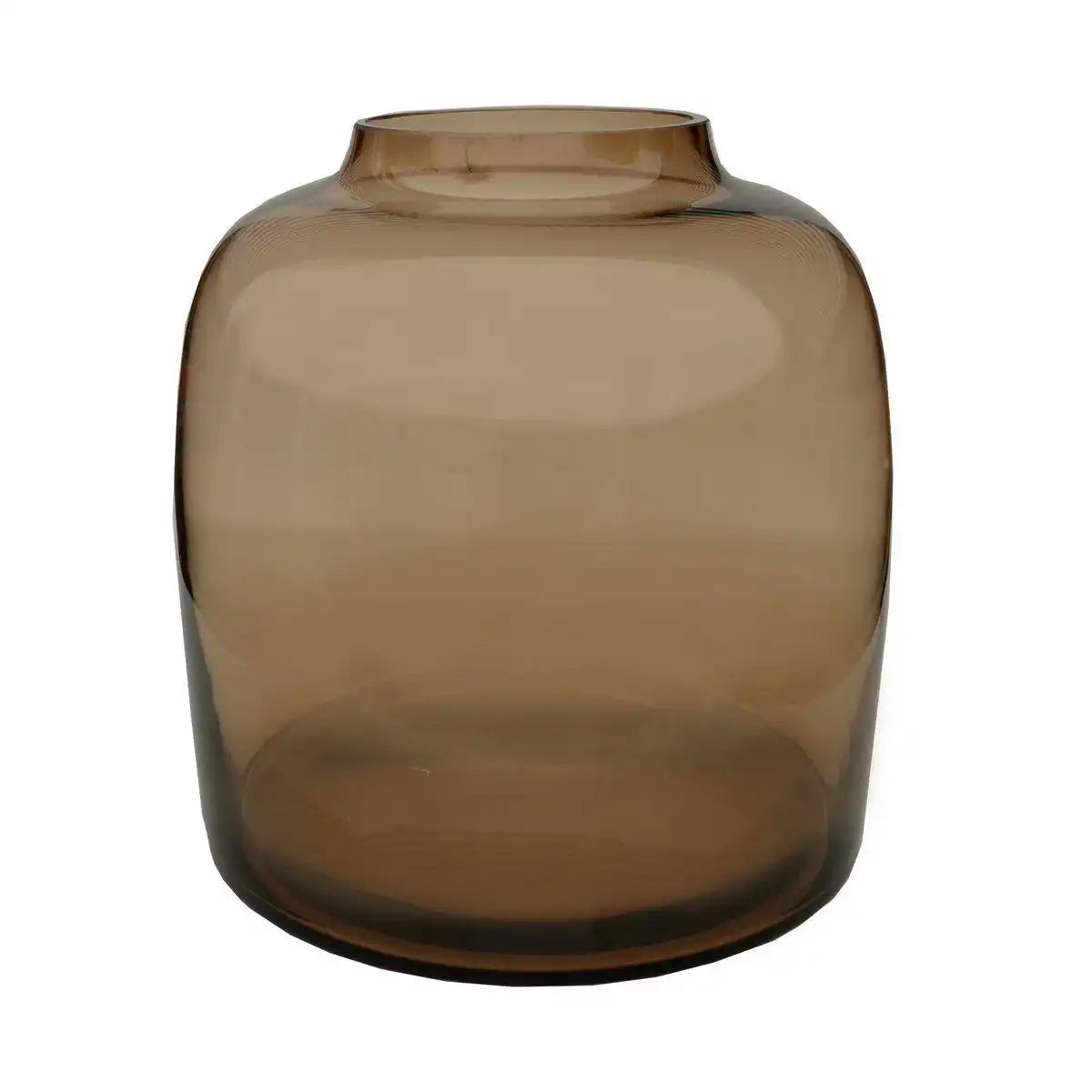 Designer Blumenvase Glasvase Pastellrosa Taupe Rauchglas Vase Handarbeit - HomeDesign Knaus