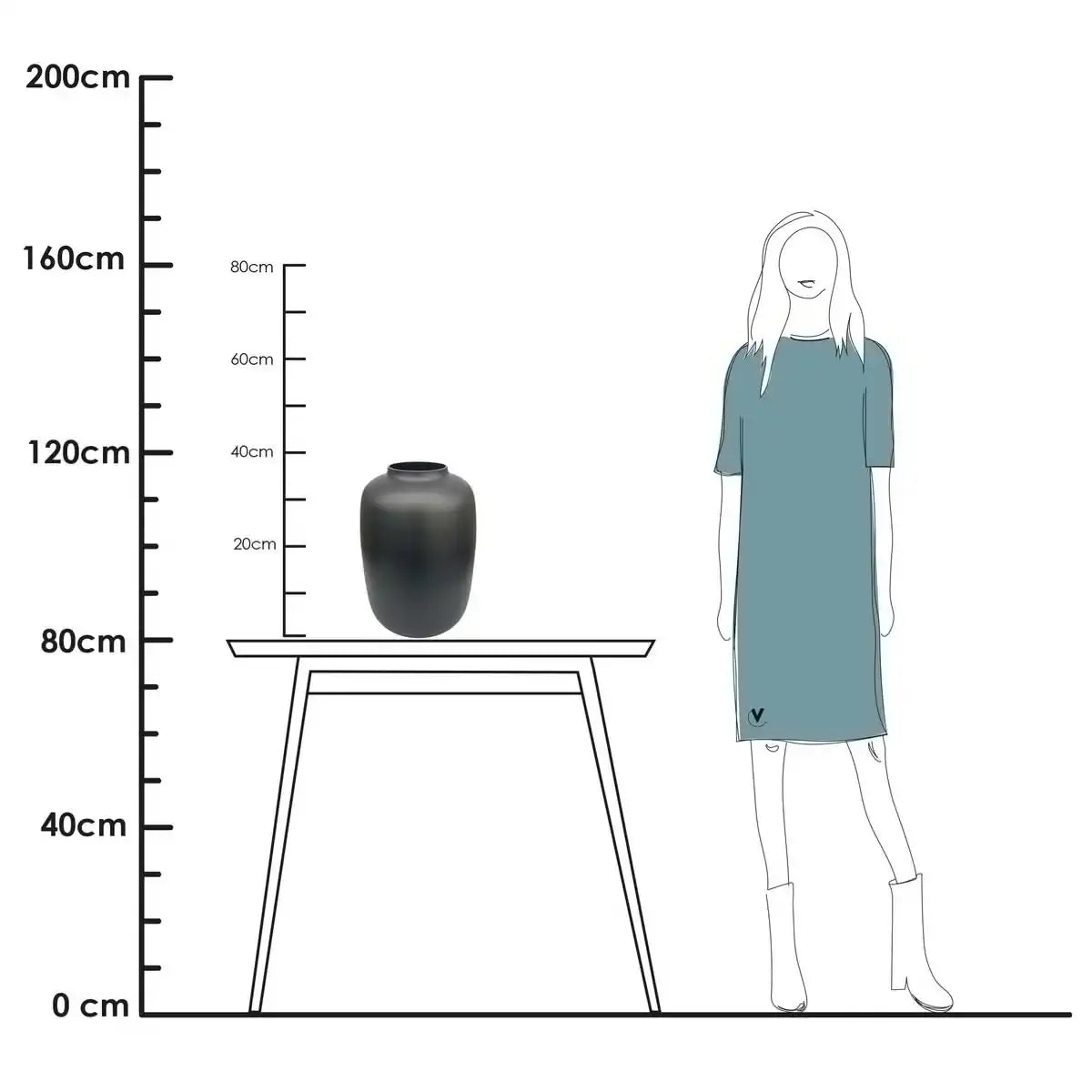 Designer Blumenvase Glasvase Schwarz Matt Handarbeit - HomeDesign Knaus