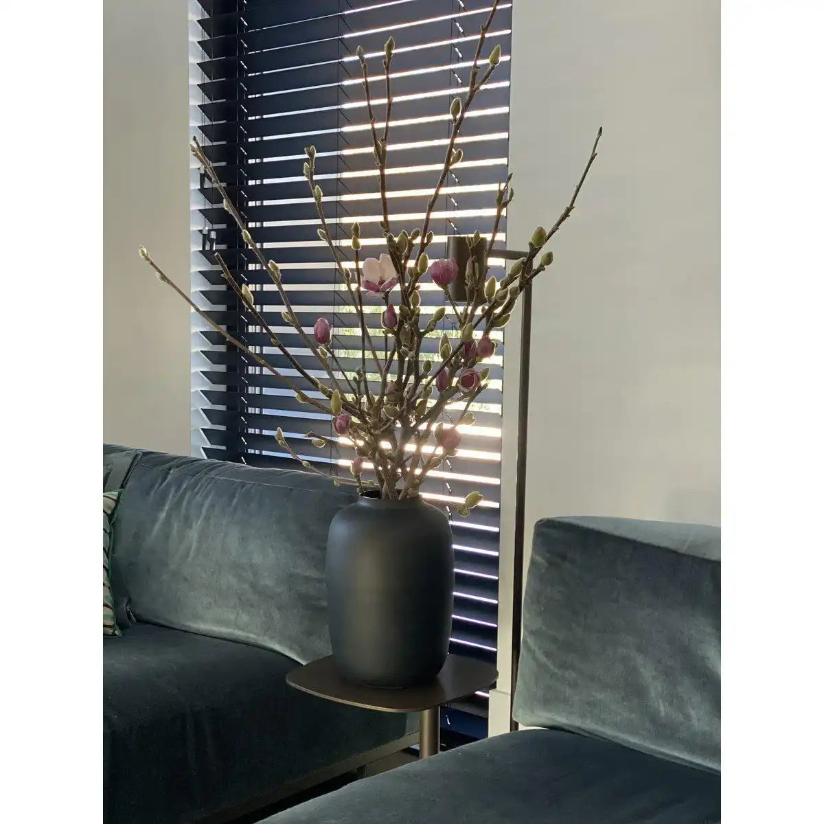 Designer Blumenvase Glasvase Schwarz Matt Handarbeit - HomeDesign Knaus