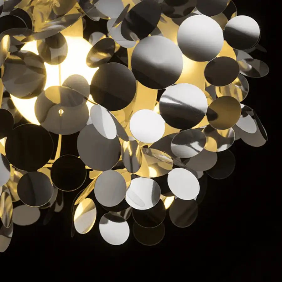 Designer CONFETTI Pendelleuchte Hängeleuchte Chromfolie 28W - HomeDesign Knaus