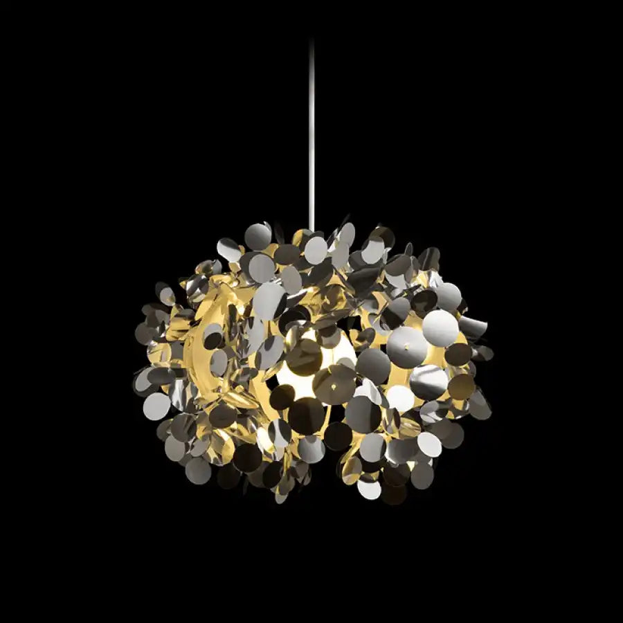 Designer CONFETTI Pendelleuchte Hängeleuchte Chromfolie 28W - HomeDesign Knaus