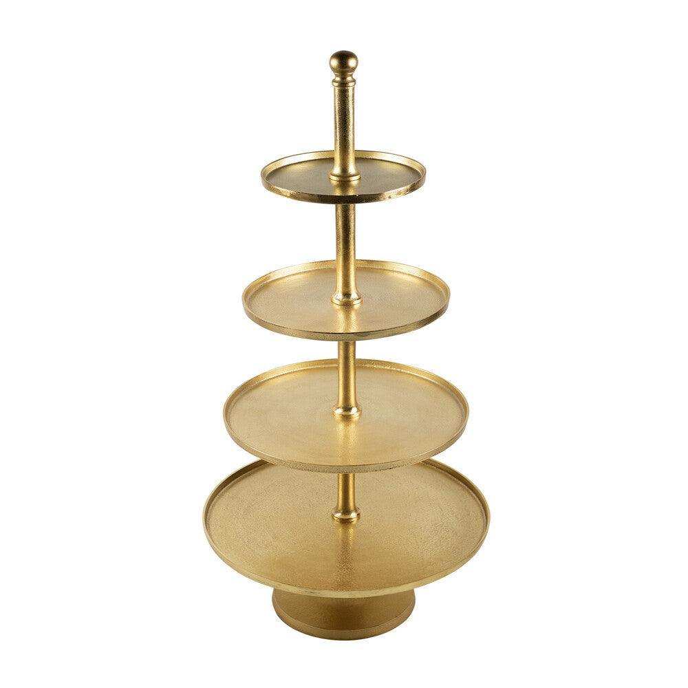 Designer Etagere 4-fach Aluminium Gold Deko 135 cm - HomeDesign Knaus