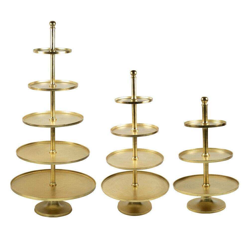 Designer Etagere 4-fach Aluminium Gold Deko 135 cm - HomeDesign Knaus