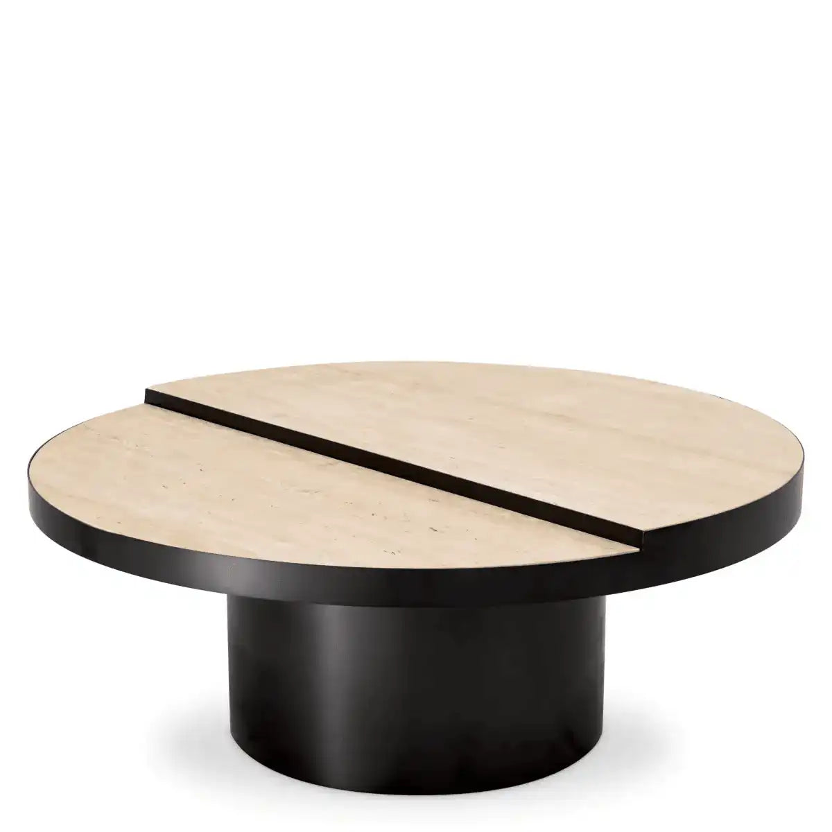 Designer Excelsior Couchtisch Bronze Finish Travertin Handarbeit - HomeDesign Knaus