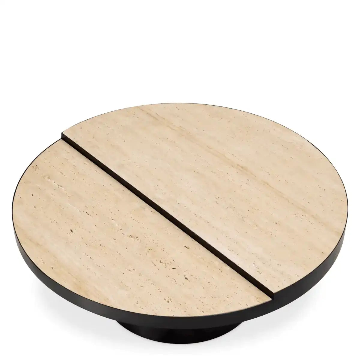Designer Excelsior Couchtisch Bronze Finish Travertin Handarbeit - HomeDesign Knaus