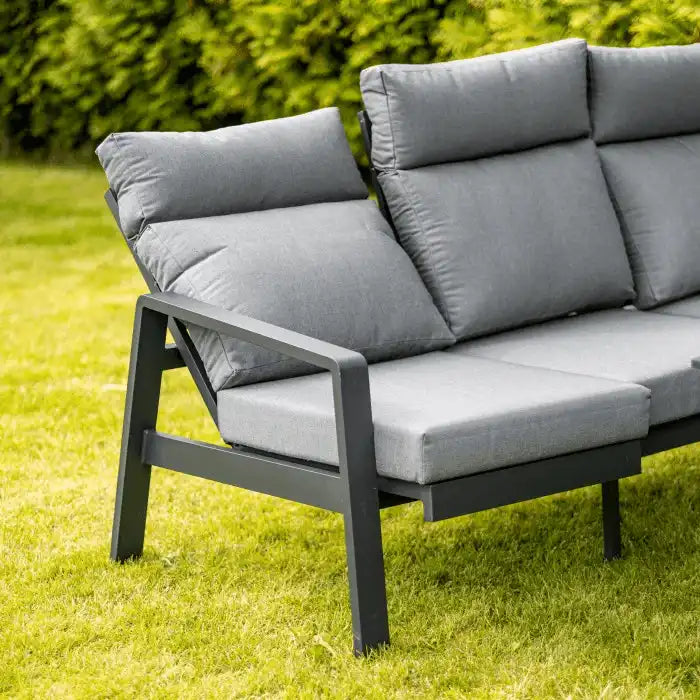 Designer Gartenmöbel Set Ecksofa Gartengarnitur Pulverbeschichtet Aluminium 9 Personen - HomeDesign Knaus