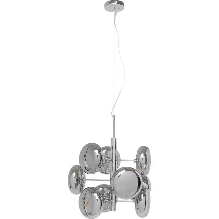 Designer Hängeleuchte Headlight Chrome Kronleuchter Metall 9-flammig - HomeDesign Knaus