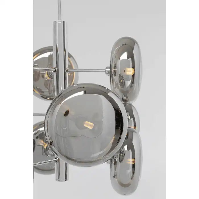 Designer Hängeleuchte Headlight Chrome Kronleuchter Metall 9-flammig - HomeDesign Knaus