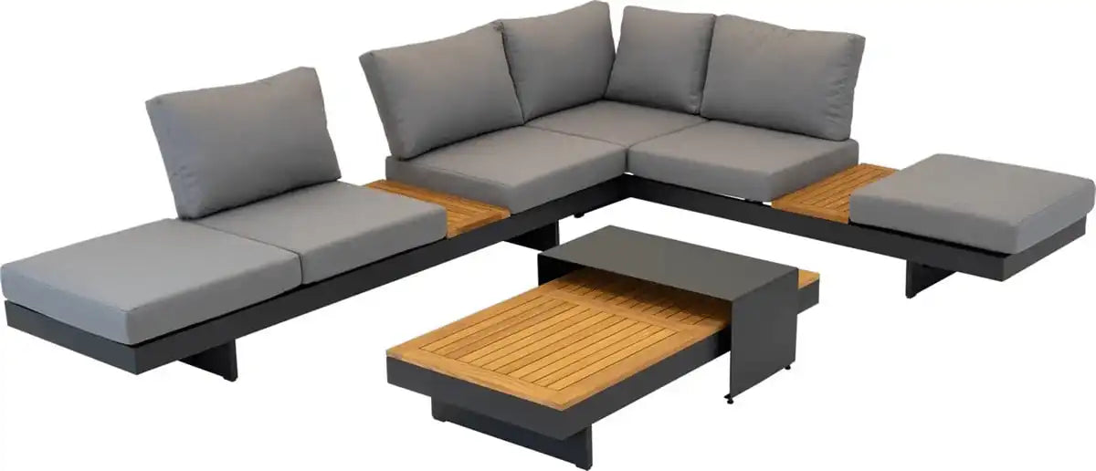 Designer Lounge-Set Barbados Aluminium Matt Anthrazit Rückenlehne - HomeDesign Knaus