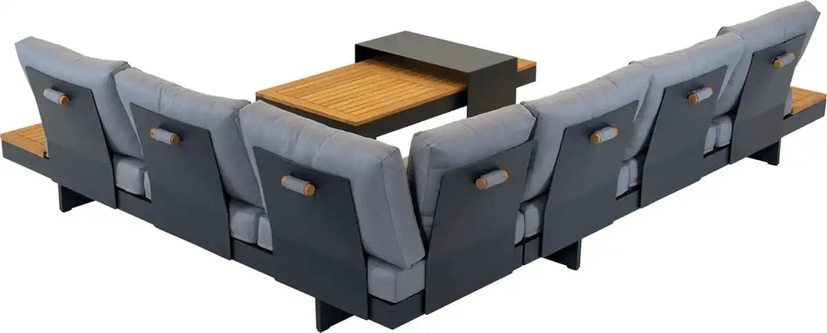 Designer Lounge-Set Barbados Aluminium Matt Anthrazit Rückenlehne - HomeDesign Knaus