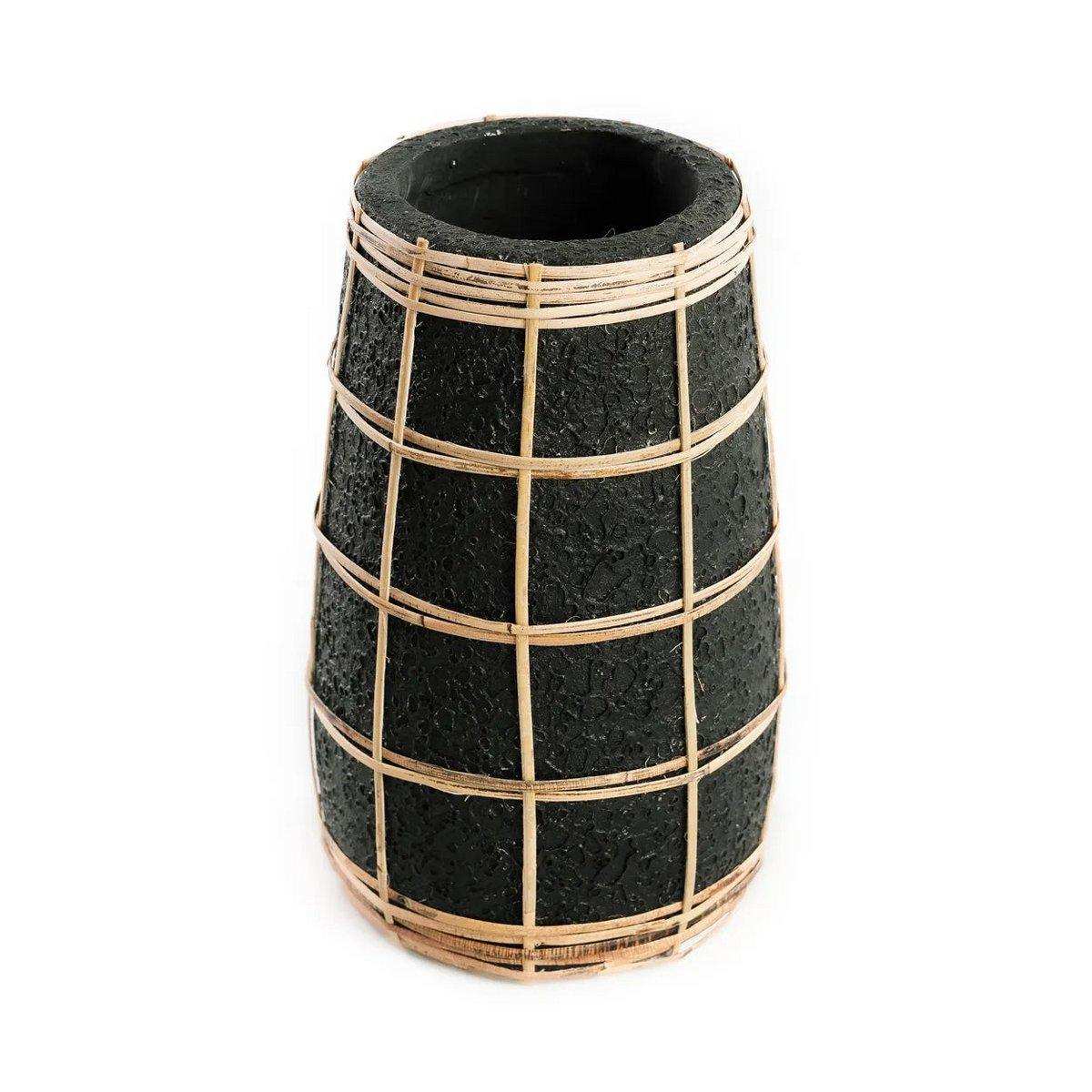 Designer Rattan Cutie Vase Natur Blumenvase handgeflochten - HomeDesign Knaus