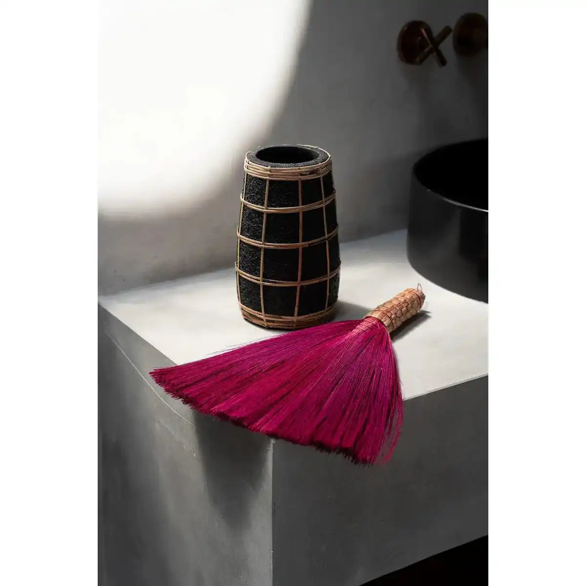 Designer Rattan Cutie Vase Natur Blumenvase handgeflochten - HomeDesign Knaus