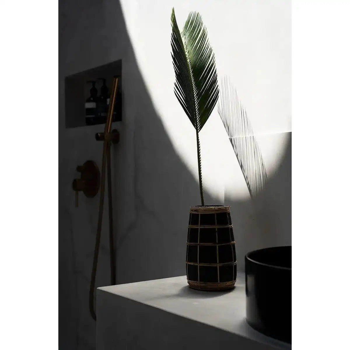 Designer Rattan Cutie Vase Natur Blumenvase handgeflochten - HomeDesign Knaus