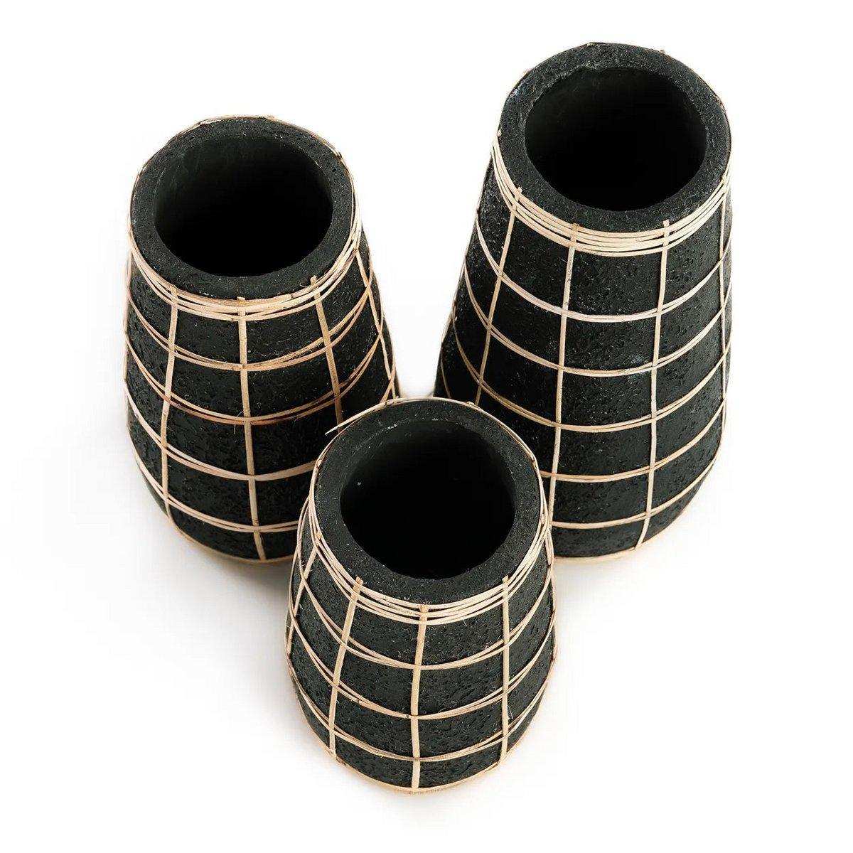 Designer Rattan Cutie Vase Natur Blumenvase handgeflochten - HomeDesign Knaus