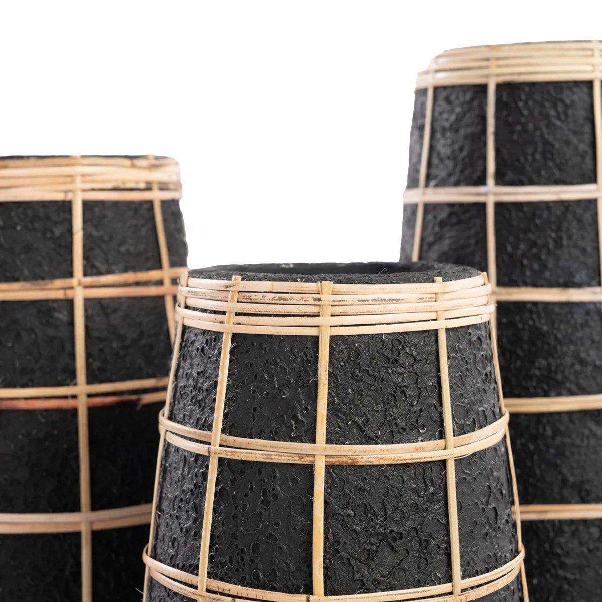 Designer Rattan Cutie Vase Natur Blumenvase handgeflochten - HomeDesign Knaus