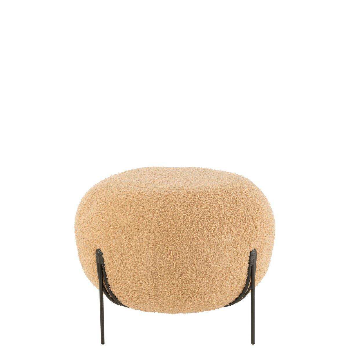 Designer Samt Sitzhocker Hocker Rund Kamel - HomeDesign Knaus