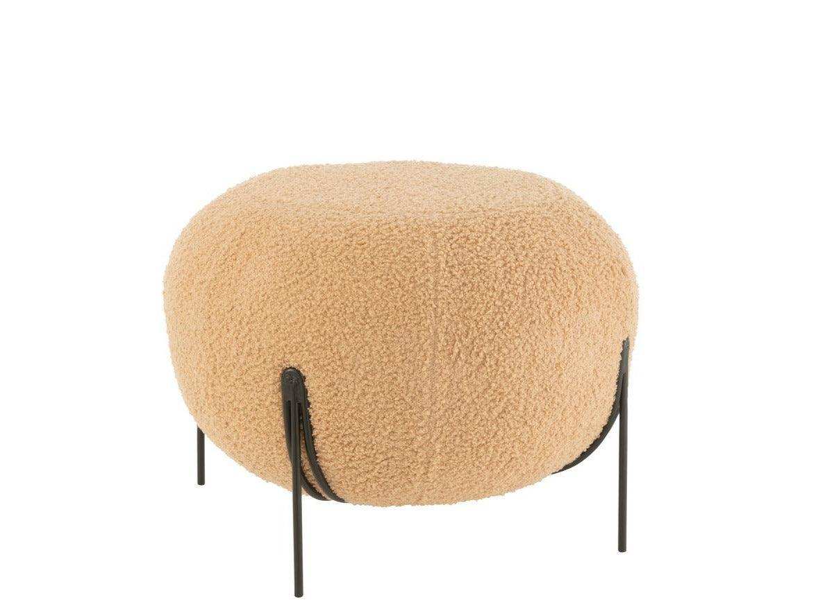 Designer Samt Sitzhocker Hocker Rund Kamel - HomeDesign Knaus