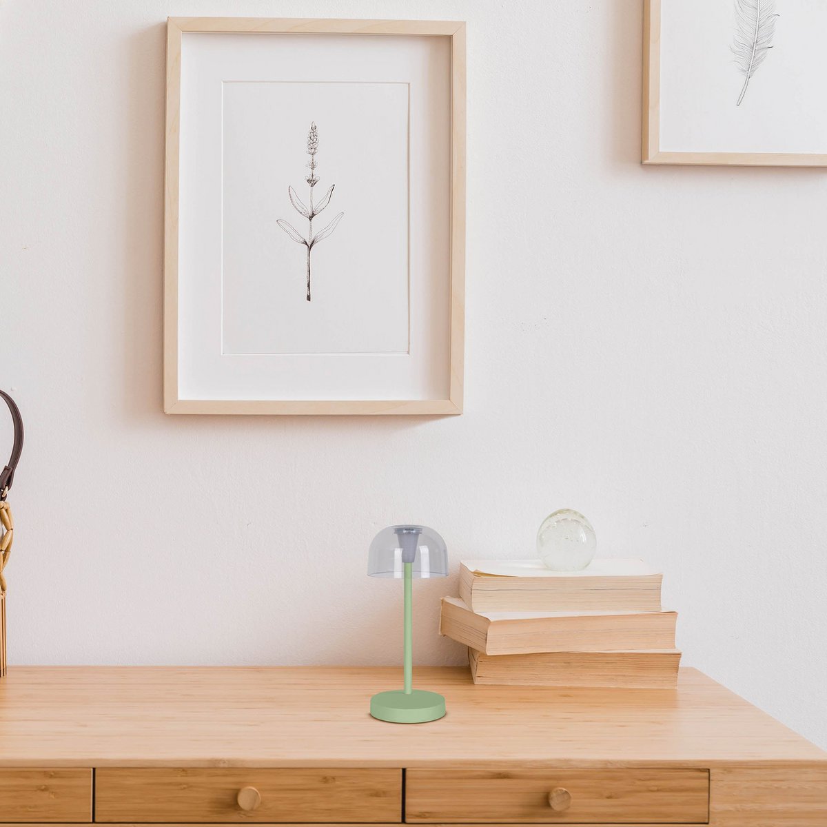 2-er Set LED-Akku-Tischleuchte "GOMBA" für Außen und Innen, aus Metall und Kunststoff in Mint , 18,5 cm hoch