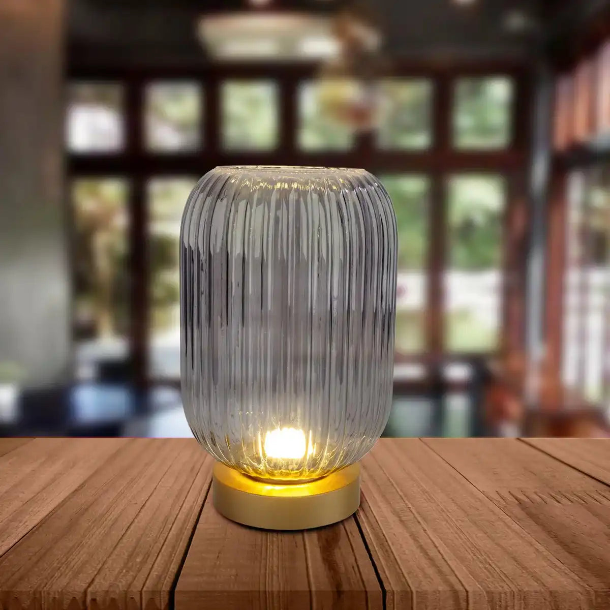 Akkutischleuchte "LUISE" Gold, Klassik, Gold, mit integrierter LED, warmweiß